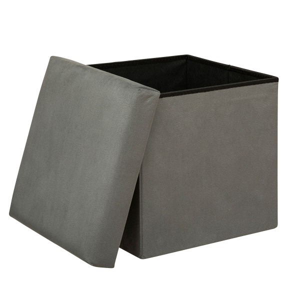 Σκαμπό Με Αποθηκευτικό Χώρο (38x38x38) A-S Lilou Grey 197332A