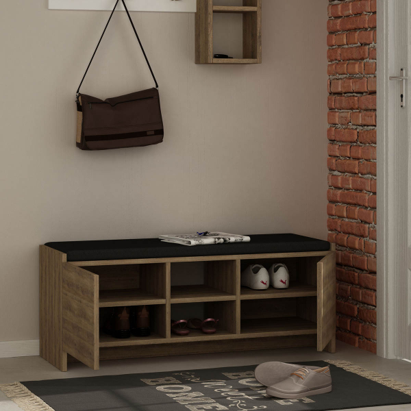 Παγκάκι Με Αποθηκευτικό Χώρο - Παπουτσοθήκη (110x37x43) A-G Zulla 776HMS3905 Dark Oak