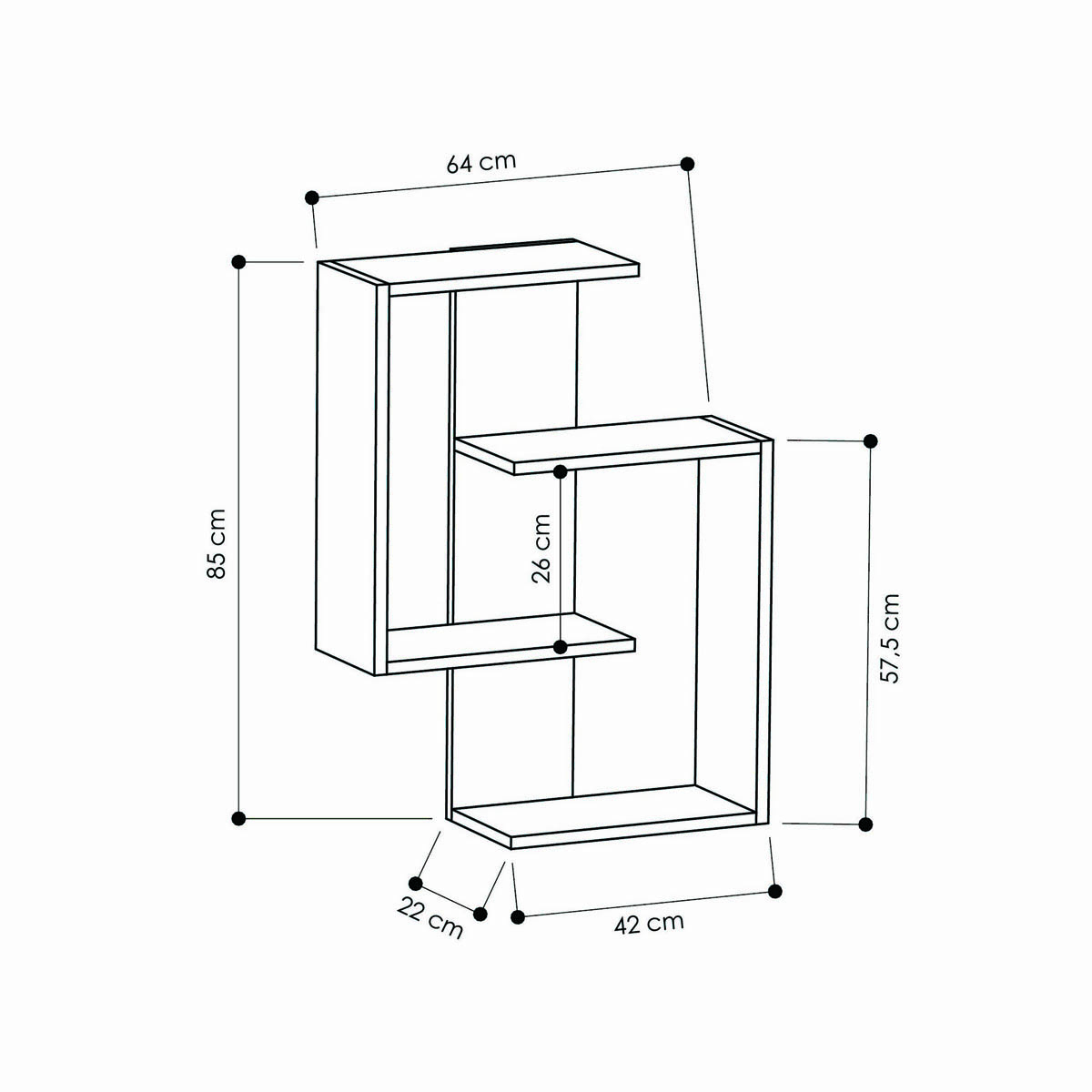 Βιβλιοθήκη Τοίχου 3 Θέσεων (64X22X85) A-G Paranoid 776Hms1630 Anthracite D Oak Home Έπιπλα Βιβλιοθήκες - Ραφιέρες Spitishop