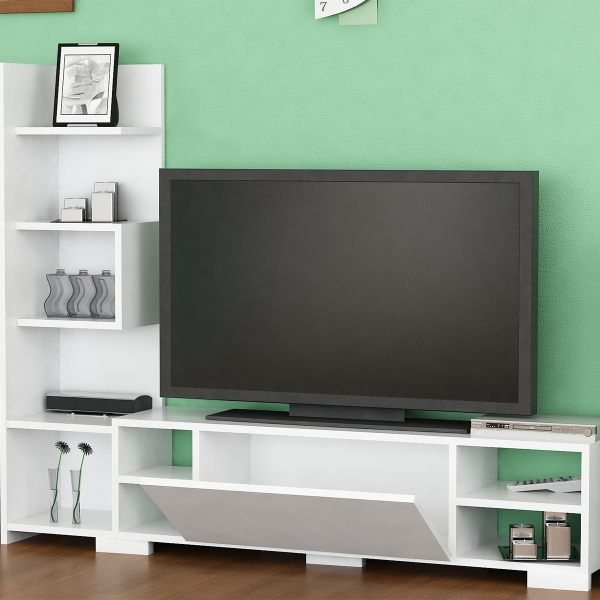 Σύνθετο Σαλονιού (160x29.5x120) A-G Pera 788DEC3059 White