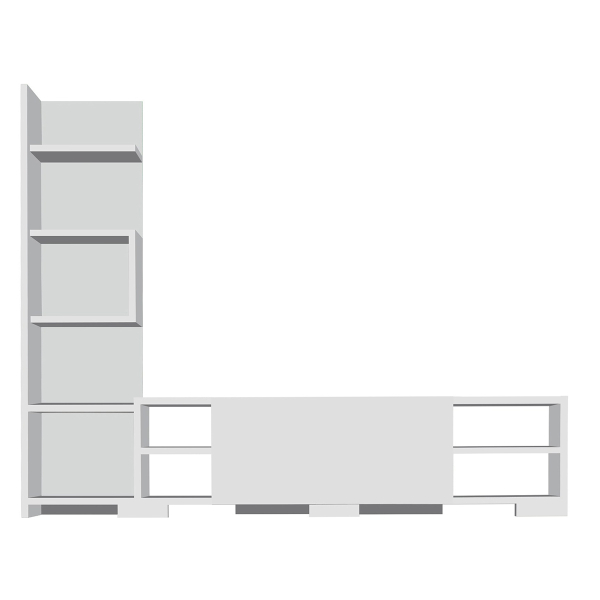 Σύνθετο Σαλονιού (160x29.5x120) A-G Pera 788DEC3059 White