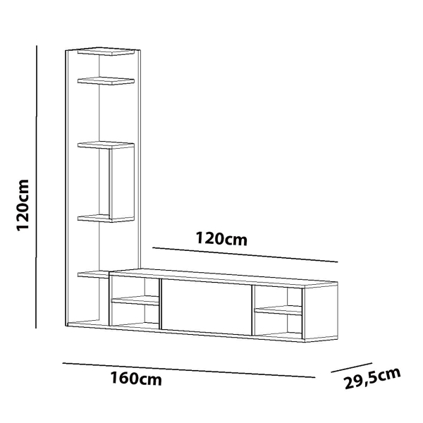 Σύνθετο Σαλονιού (160x29.5x120) A-G Pera 788DEC3059 White