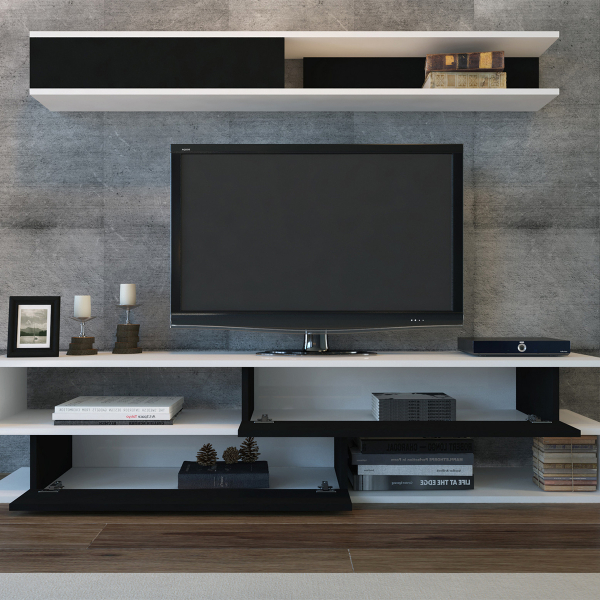 Σύνθετο Σαλονιού (176x31.5x39) A-G Sims 788DEC3061 Black/White