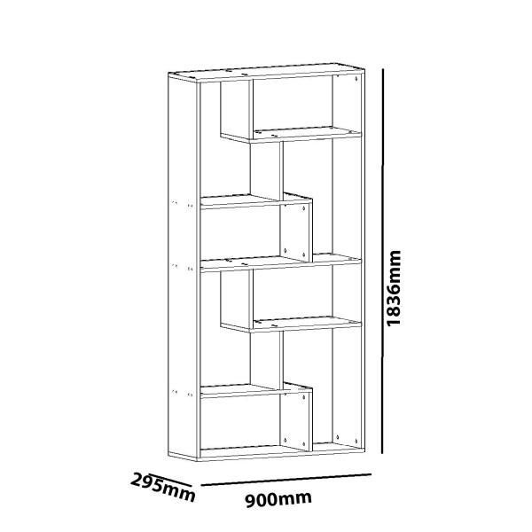 Βιβλιοθήκη Δαπέδου 8 Θέσεων (90x29.5x183.6) A-G Serra 788DEC3622 White