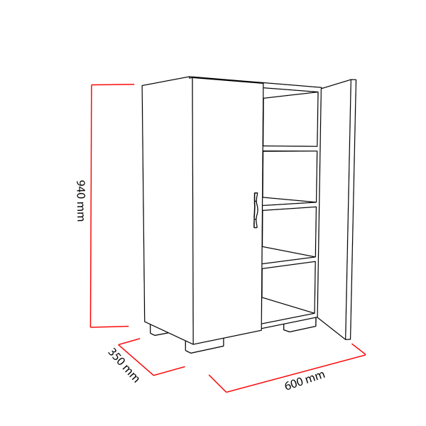 Παπουτσοθήκη Ντουλάπι Με 4 Ράφια/12 Θέσεων (60x35x94) A-G 788DEC3912 White