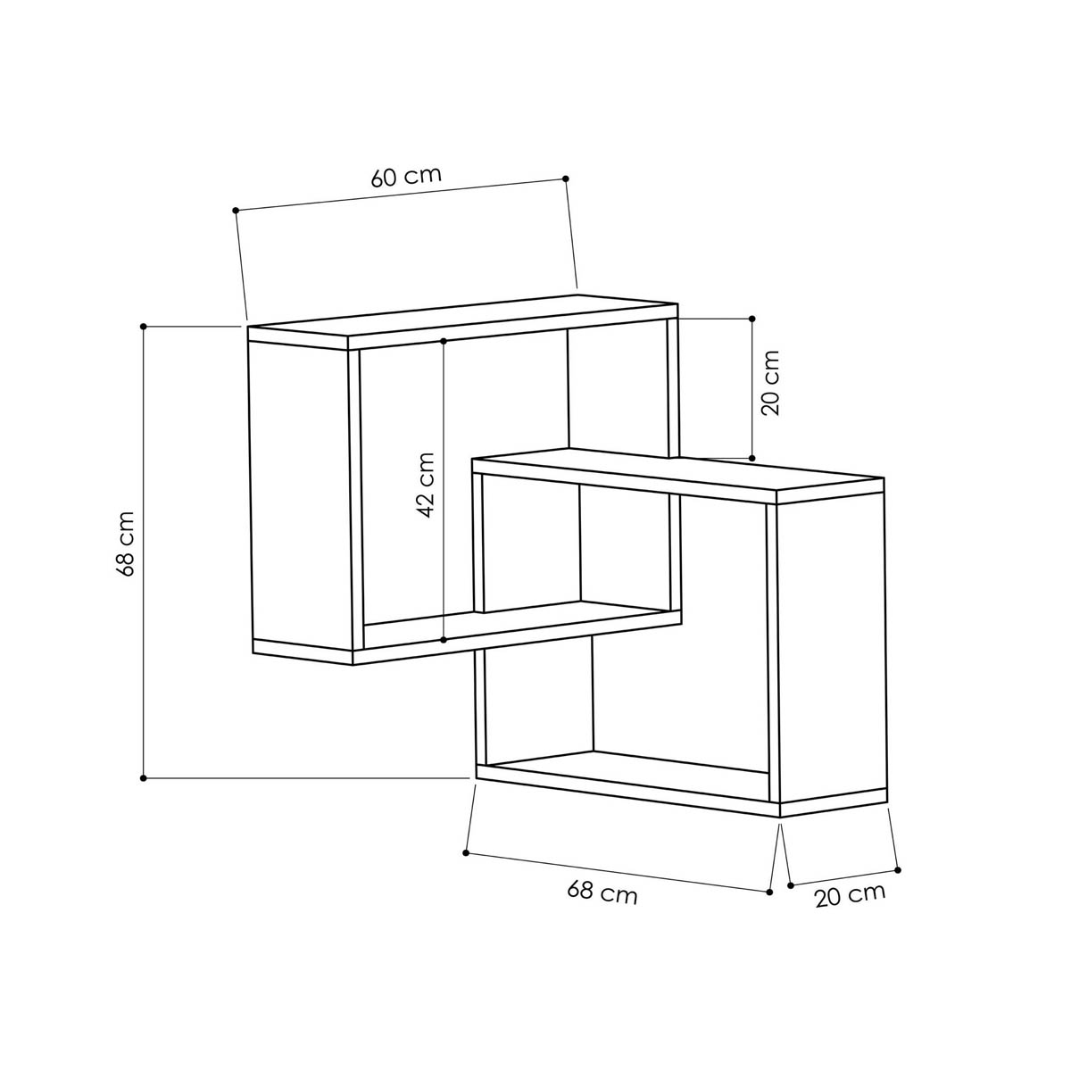 Γωνιακή Ραφιέρα Τοίχου (68X68X60) A-G Ring 776Hms1719 White Anthracite Home Οργάνωση & Αποθήκευση Ράφια Spitishop