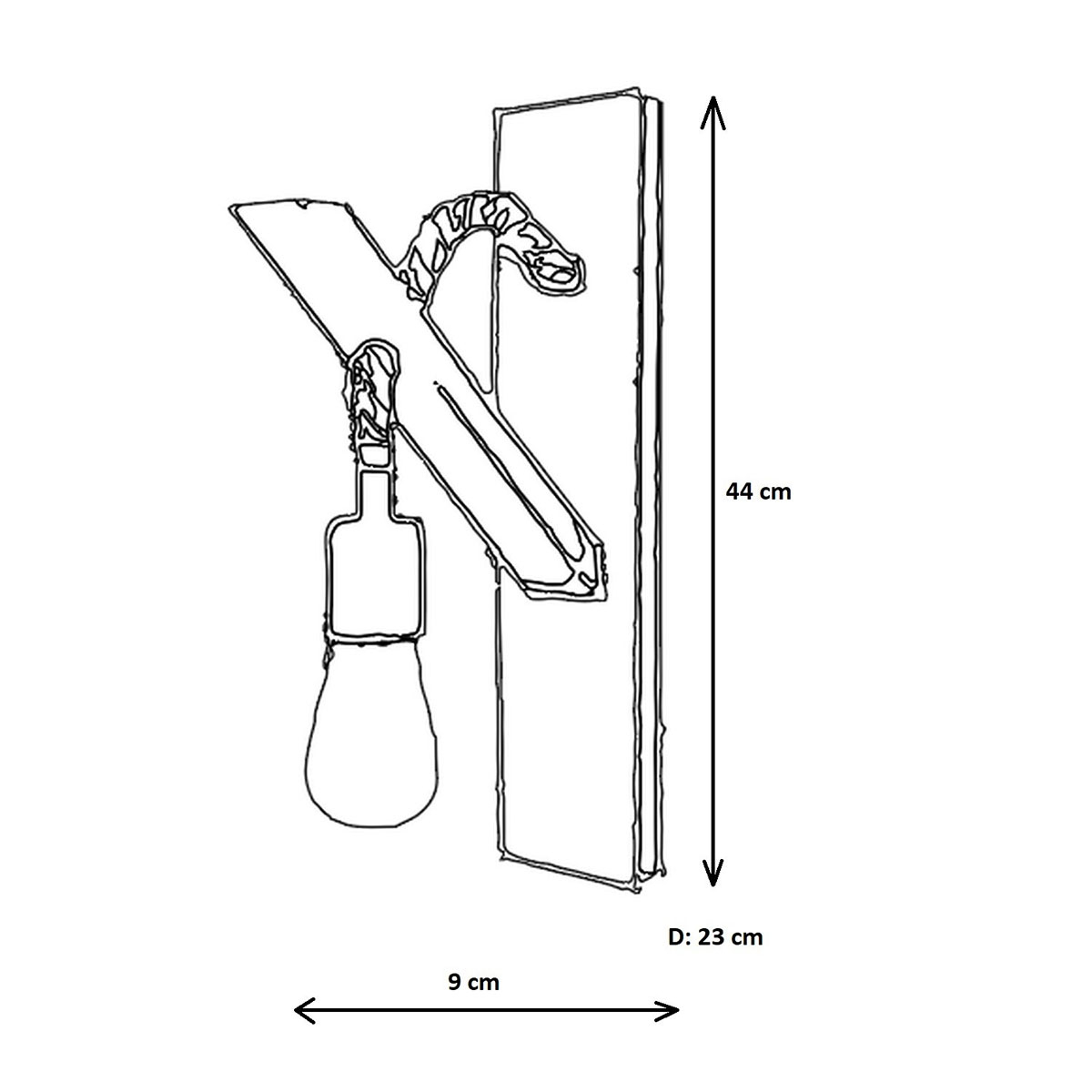 Απλίκα Τοίχου A-G Ahsap 806Ald1467 Walnut Home Φωτιστικά Spitishop