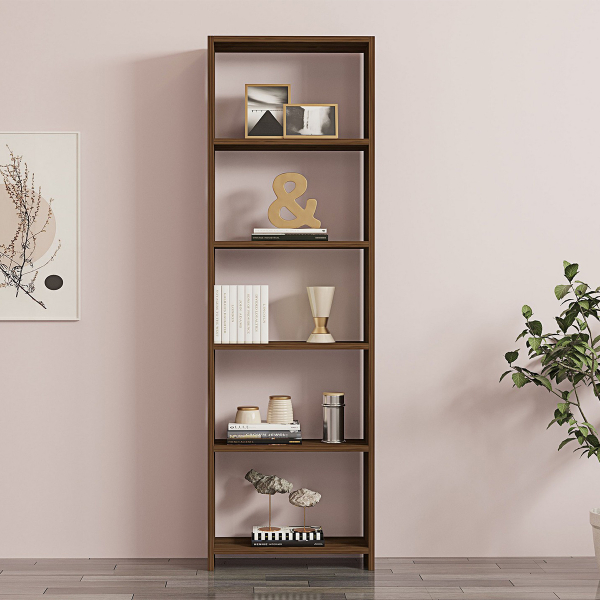 Βιβλιοθήκη Δαπέδου 5 Θέσεων (50x19.6x150) A-G New 835PUQ3633 Walnut