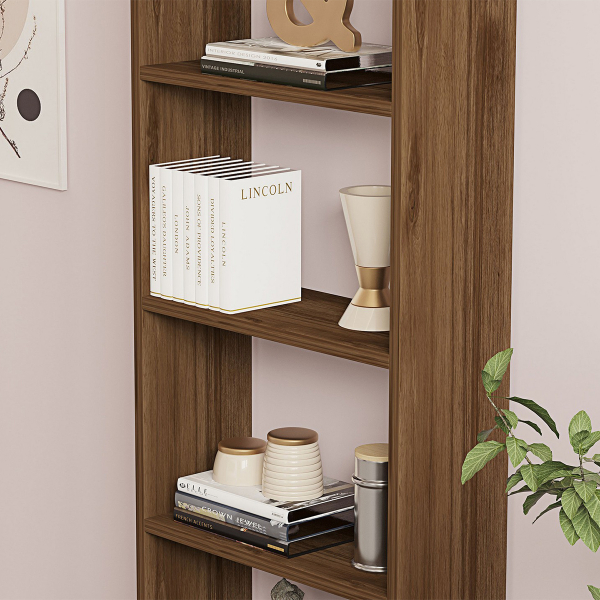 Βιβλιοθήκη Δαπέδου 5 Θέσεων (50x19.6x150) A-G New 835PUQ3633 Walnut