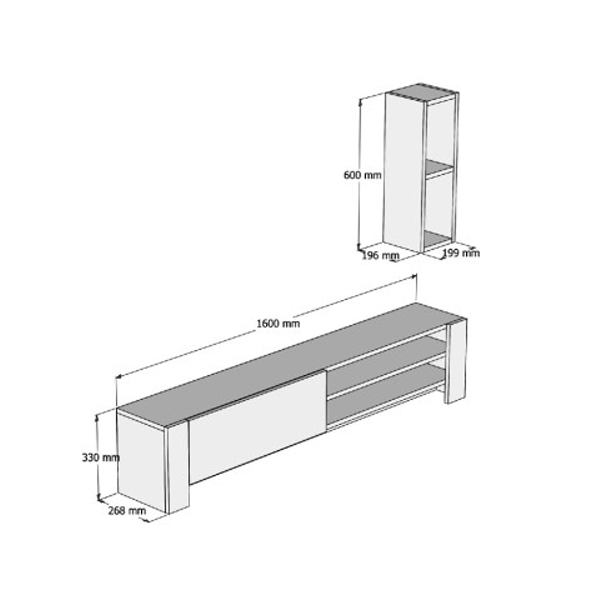 Σύνθετο Σαλονιού (160x26.8x33) A-G Naz 835PUQ3022 White φωτογραφία