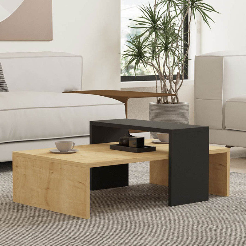 Τραπέζι Σαλονιού Με Ράφι (80x50x32) A-G Glow 835PUQ2818 Sapphire/Anthracite