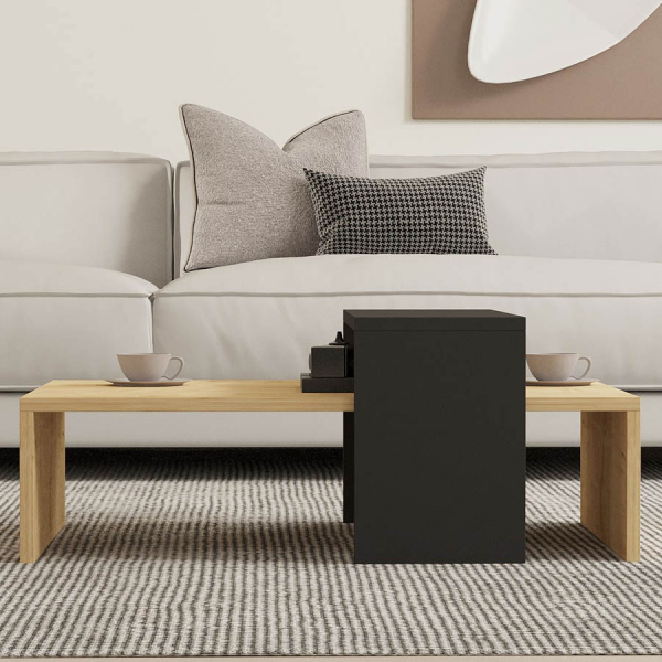 Τραπέζι Σαλονιού Με Ράφι (80x50x32) A-G Glow 835PUQ2818 Sapphire/Anthracite