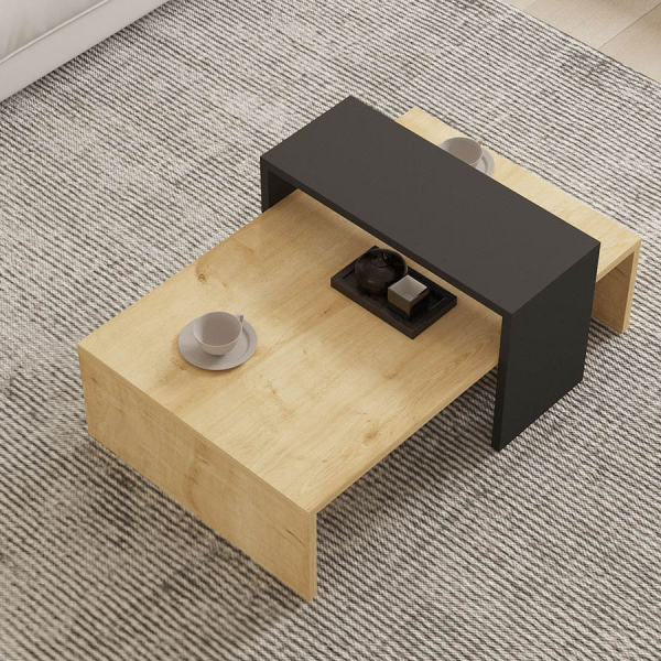 Τραπέζι Σαλονιού Με Ράφι (80x50x32) A-G Glow 835PUQ2818 Sapphire/Anthracite