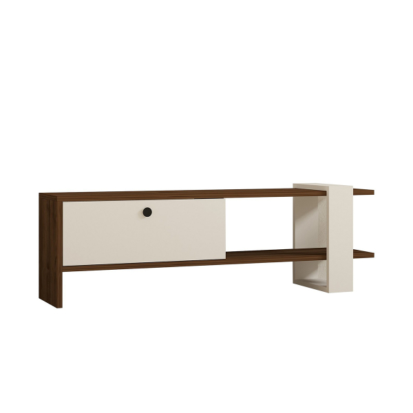 Έπιπλο Τηλεόρασης (120x25x36.8) A-G Gaye 835PUQ3025 Walnut/White