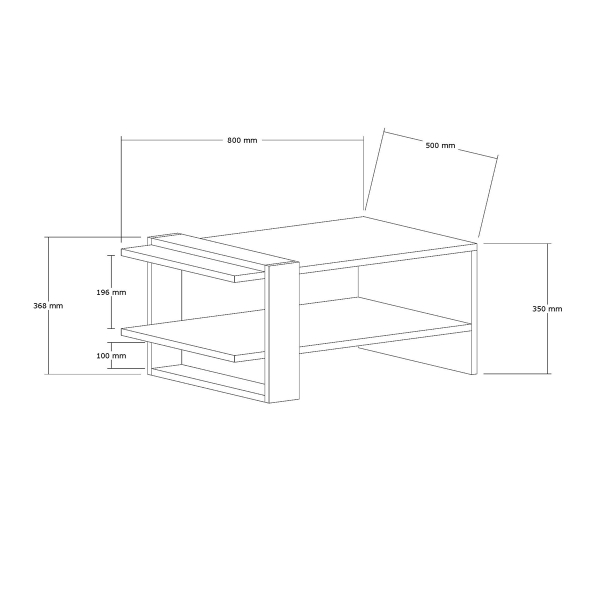 Τραπέζι Σαλονιού Με Ράφι (80x50x35) A-G Gaye 835PUQ2816 Walnut/White