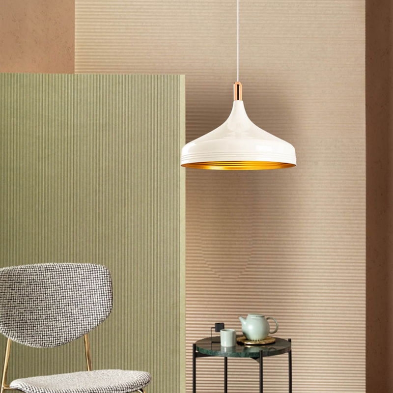 Φωτιστικό Οροφής Μονόφωτο A-G Saglam 892OPV1521 White/Gold