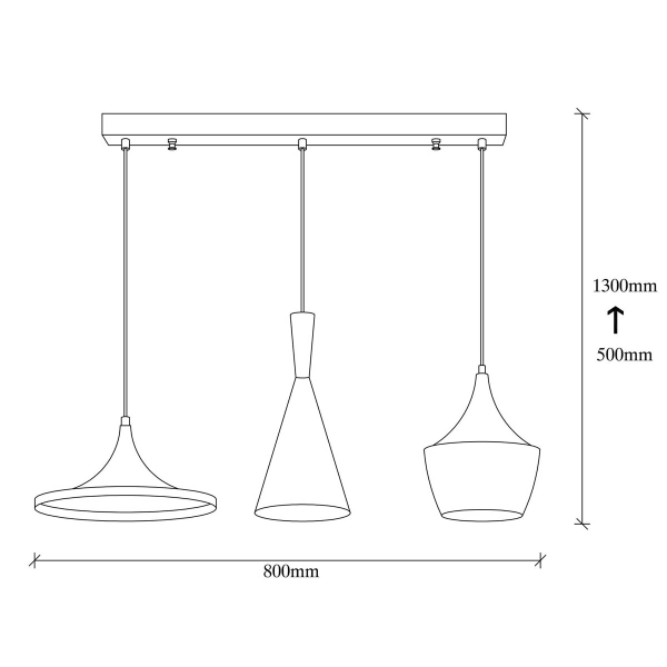 Φωτιστικό Οροφής Τρίφωτο A-G Elmas 892OPV1563 Black/Gold
