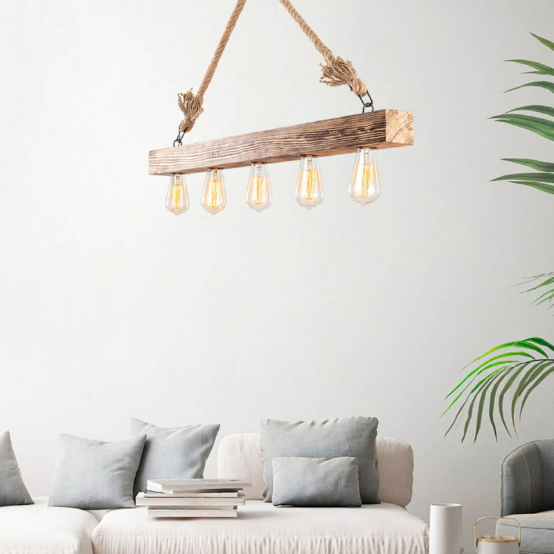 Φωτιστικό Οροφής Πολύφωτο A-G Erebos 521SHN3117 Wooden