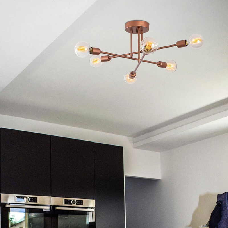 Φωτιστικό Οροφής Πολύφωτο A-G Flower 521SHN1131 Copper