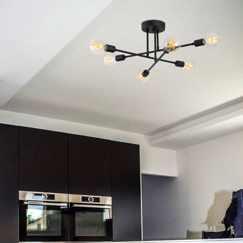 Φωτιστικό Οροφής Πολύφωτο A-G Flower 521SHN1132 Black