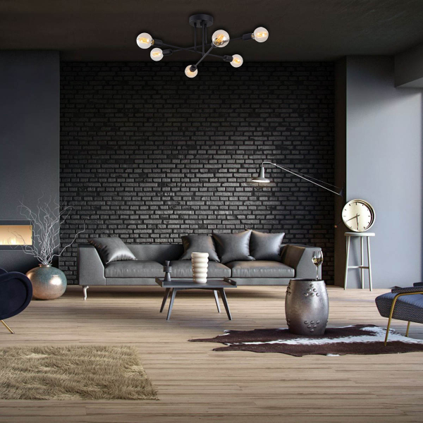 Φωτιστικό Οροφής Πολύφωτο A-G Flower 521SHN1132 Black