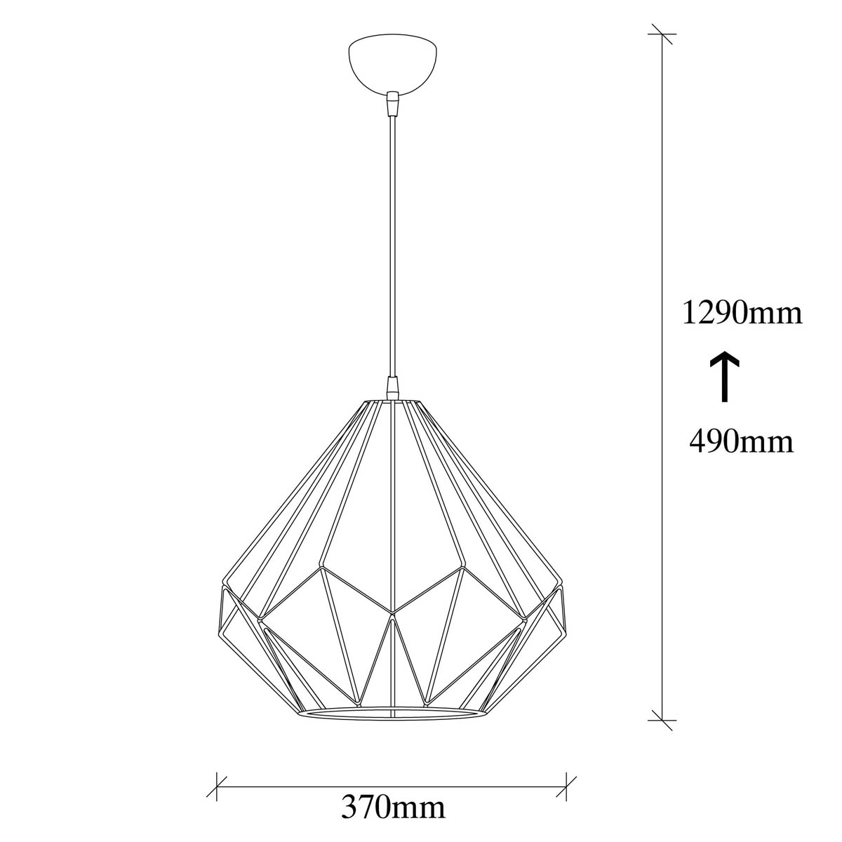 Φωτιστικό Οροφής Μονόφωτο A-G Diamond 521Shn3391 Black Home Φωτιστικά Spitishop