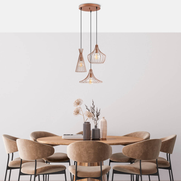 Φωτιστικό Οροφής Τρίφωτο A-G Mezopotamya 525NOR1617 Copper