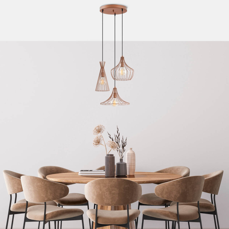 Φωτιστικό Οροφής Τρίφωτο A-G Mezopotamya 525NOR1617 Copper