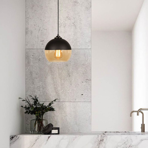 Φωτιστικό Οροφής Μονόφωτο A-G Camini 892OPV1774 Black/Honey