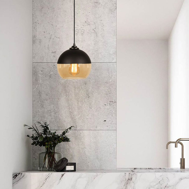 Φωτιστικό Οροφής Μονόφωτο A-G Camini 892OPV1774 Black/Honey