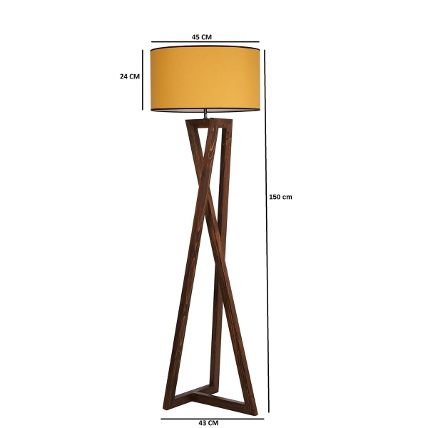 Φωτιστικό Δαπέδου A-G Macka 534LUN2156 Walnut/Mustard