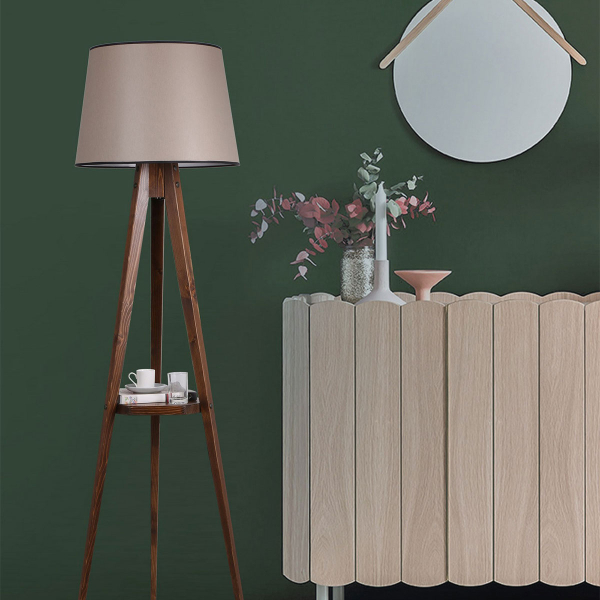 Φωτιστικό Δαπέδου Με Ράφι A-G Pramit 534LUN2176 Walnut