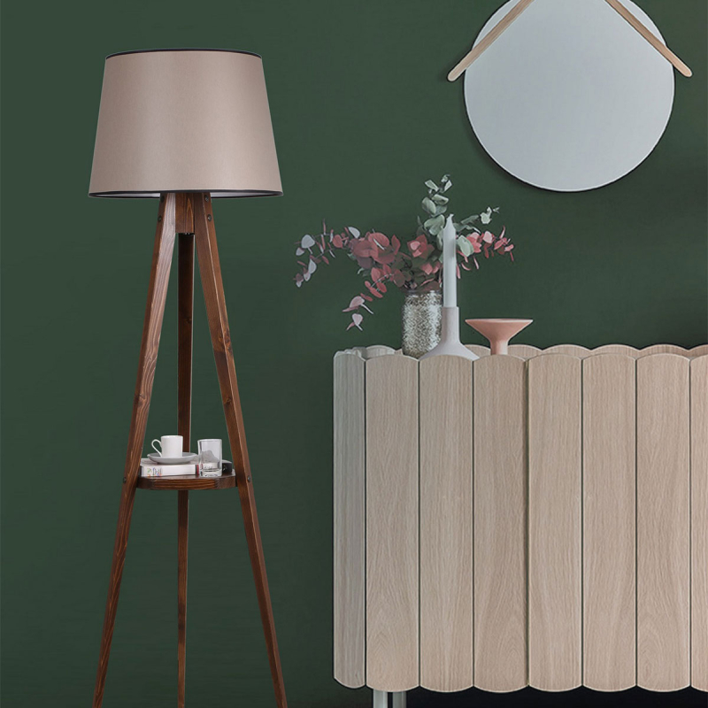 Φωτιστικό Δαπέδου Με Ράφι A-G Pramit 534LUN2176 Walnut