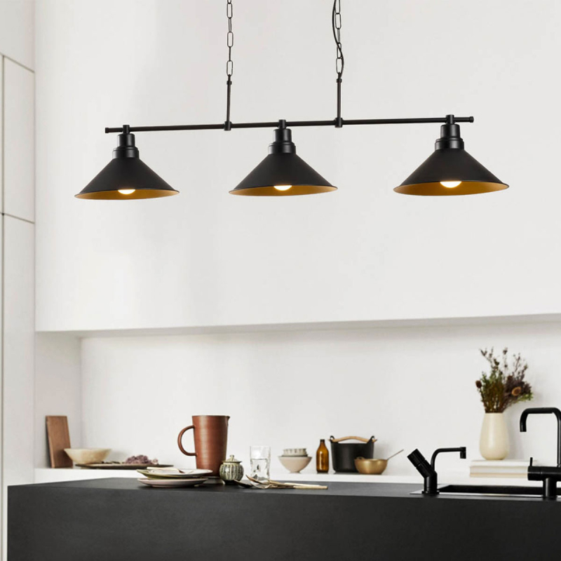 Φωτιστικό Οροφής Τρίφωτο A-G Sivani 536NTD1149 Black