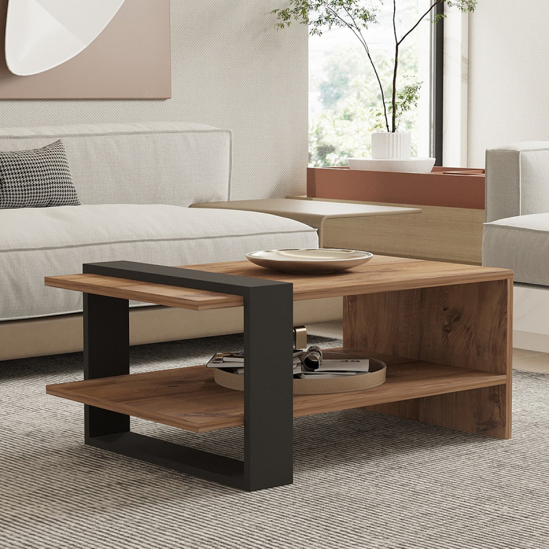 Τραπέζι Σαλονιού Με Ράφι (80x55x35) A-G Ova 835PUQ2826 Oak/Anthracite