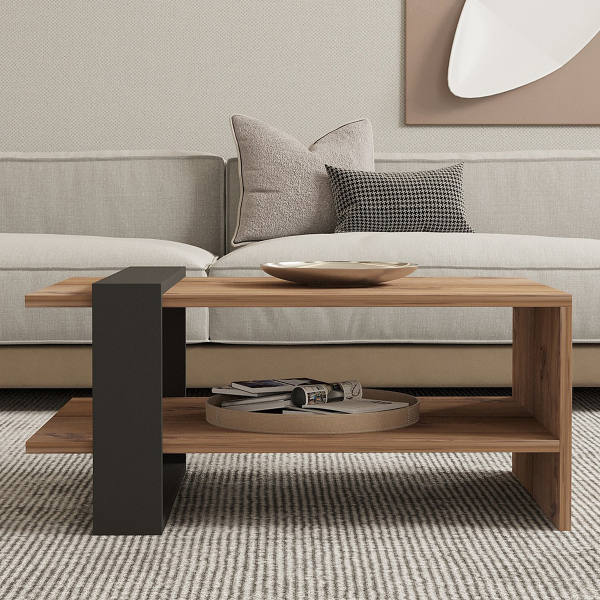 Τραπέζι Σαλονιού Με Ράφι (80x55x35) A-G Ova 835PUQ2826 Oak/Anthracite