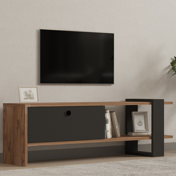 Έπιπλο Τηλεόρασης (120x25x36.8) A-G Ova 835PUQ3030 Oak/Anthracite