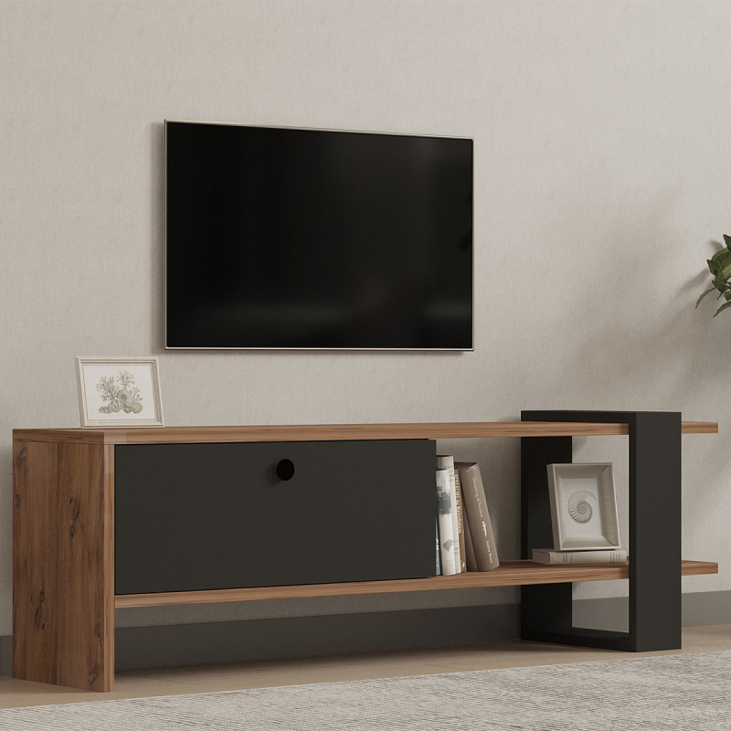Έπιπλο Τηλεόρασης (120x25x36.8) A-G Ova 835PUQ3030 Oak/Anthracite