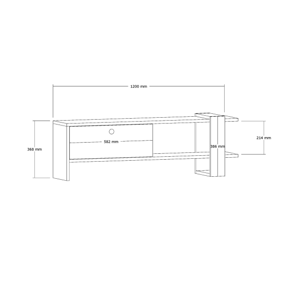 Έπιπλο Τηλεόρασης (120x25x36.8) A-G Ova 835PUQ3030 Oak/Anthracite