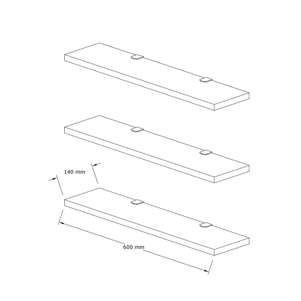 Ράφια Τοίχου (Σετ 3τμχ) A-G Boss 835PUQ1657 Anthracite