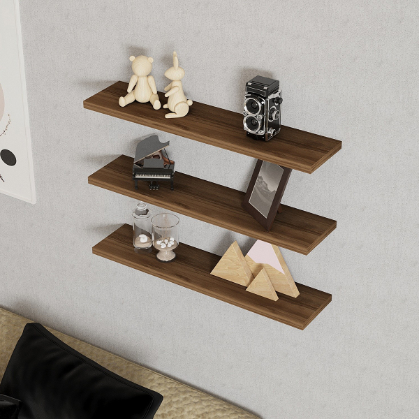 Ράφια Τοίχου (Σετ 3τμχ) A-G Boss 835PUQ1659 Walnut