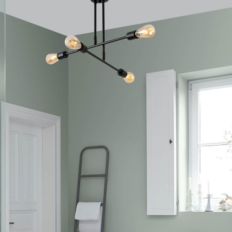 Φωτιστικό Οροφής Πολύφωτο A-G Flower 521SHN3431 Black