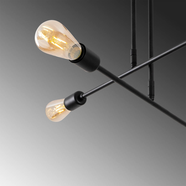 Φωτιστικό Οροφής Πολύφωτο A-G Flower 521SHN3431 Black