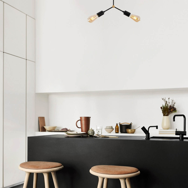 Φωτιστικό Οροφής Δίφωτο A-G Sparrow 584TTM1255 Black