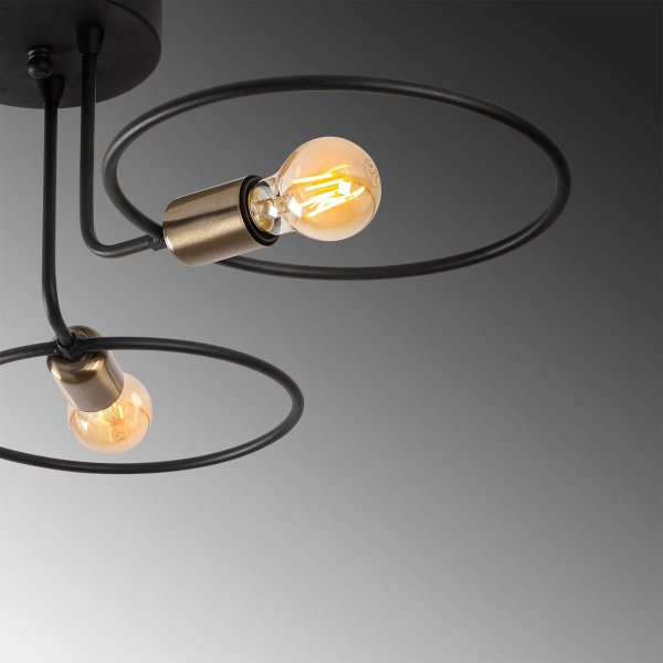 Φωτιστικό Οροφής Τρίφωτο A-G Circle 584TTM1294 Black