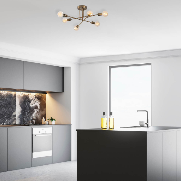 Φωτιστικό Οροφής Πολύφωτο A-G Flower 521SHN3435 Vintage