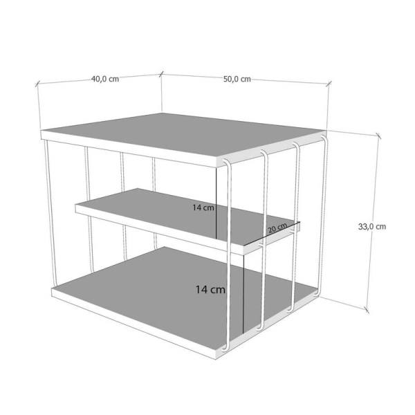 Βοηθητικό Τραπεζάκι (50x40x33) A-G Lifon 854KLN2814 White
