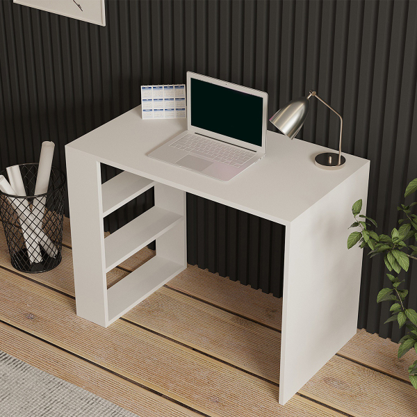 Γραφείο Με Βιβλιοθήκη (90x50x70) A-G Cool 835PUQ2836 White