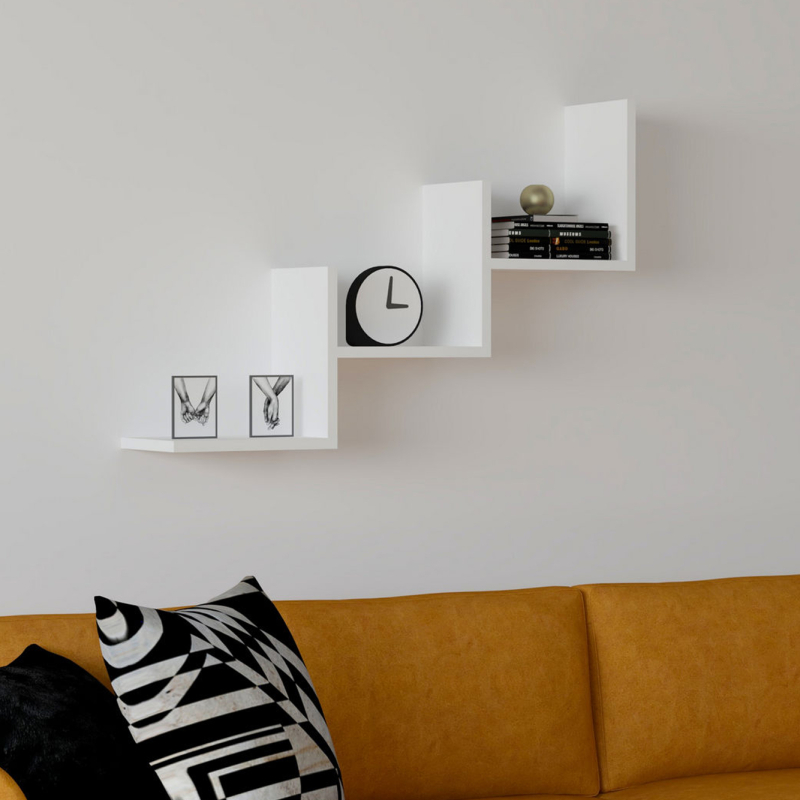 Ραφιέρα Τοίχου (90x19.6x60) A-G Mist 835PUQ2837 White