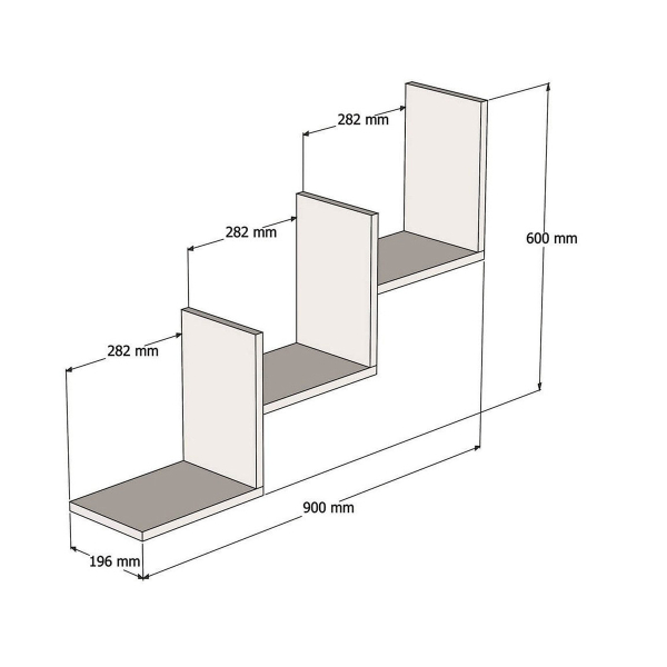 Ραφιέρα Τοίχου (90x19.6x60) A-G Mist 835PUQ2837 White
